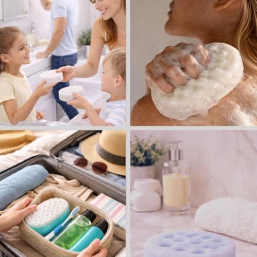 12 Pack Body Bath Sponges – Exfoliating Massage Shower Sponge for Soft, Clean Skin – Family Pack for Adults & Kids — view 6