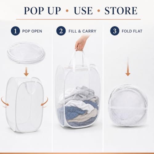 MAR Jumbo Pop-Up Laundry Hamper 47cm Collapsible Foldable Washing Basket — view 6