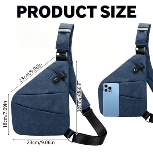 ZHAOCAI Anti Theft Bag Unisex Anti Theft Crossbody Bag Women Oxford Cloth Cross Body Bag Convenient Multi-Pocket Sling Bag Suitable For Travel And Everyday Use (blue) — view 2