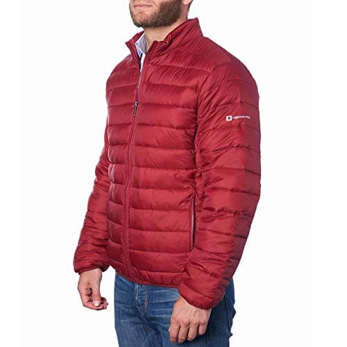 alpine swiss Niko Men’s Puffer Jacket | Warm Down Alternative Insulated Coat | Packable, Water-Resistant & Windproof Winter Outerwear with Zipper Pockets RED 2XL