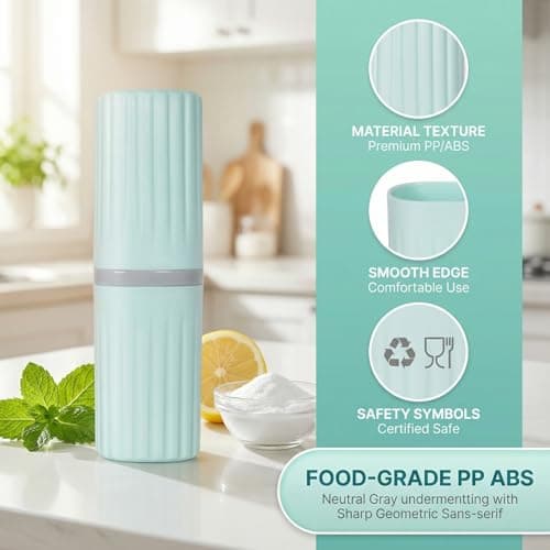 Kaiyzo 2-Pack Toothbrush Holder Travel, Durable Toothbrush Cup & Case Set, Leak-Proof Portable Toothpaste Organizer for Bathroom Camping College, Mint Green & White — view 3