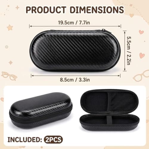 suction 2 PCS Double Glasses Case, Sunglasses Case Hard Shell, Protective Eyewear Storage, Compact Design for Travel, Durable Hard Shell Construction, Secure Dual Compartment Organisation — view 2