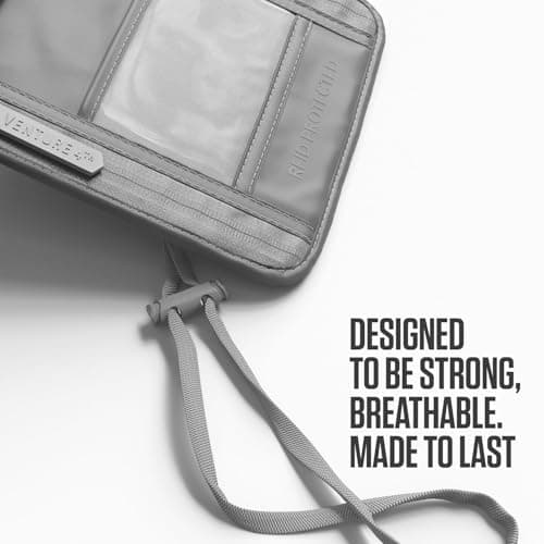 Venture 4TH Neck Wallet, RFID Blocking Passport Holder for Travel – Hidden Neck Pouch with 6 Compartments, Slim Lightweight Organizer with Adjustable Strap, Durable Nylon for Cash, Cards & Passport — view 4