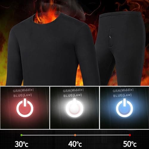 TOVCHEI Women's Electric Heated Underwear Coldproof Thermal Heated Underwear, Smart USB Powered for Travel, Cycling, Skiing,Black A,S — view 2