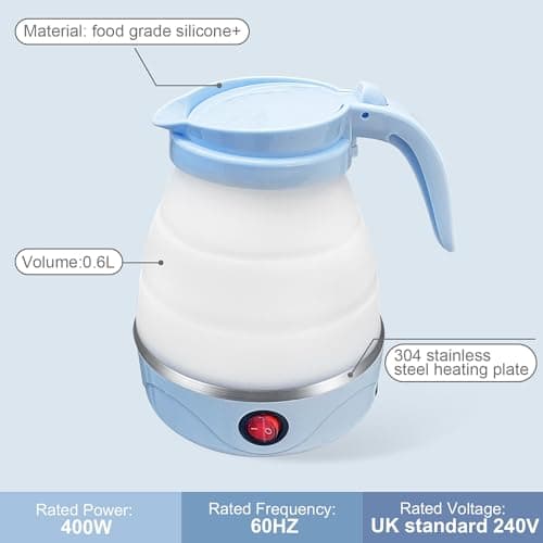 YudouTech Foldable Electric Kettle, Camping Kettle, Mini Travel Silicone Electric Water Boiler, Tea Coffee Maker, Portable Coffee Kettle with a cup for Outdoor Hiking Camping — view 3