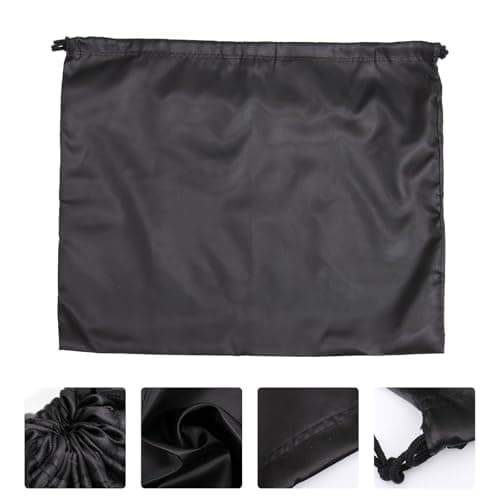 2pcs Black Silk Drawstring Storage Bags, for Clothes and Towels — view 6
