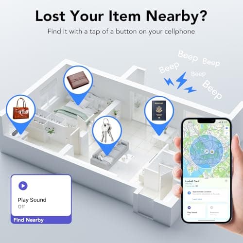 [Apple MFi Certified] Slim Wallet Tracker Card 1 Pack, Rechargeable Air Tracker Tag Work with Apple Find My (iOS Only), Smart AirTag Card for Wallet, Passports, Luggage, IP68 Waterproof Tracking Card — view 4