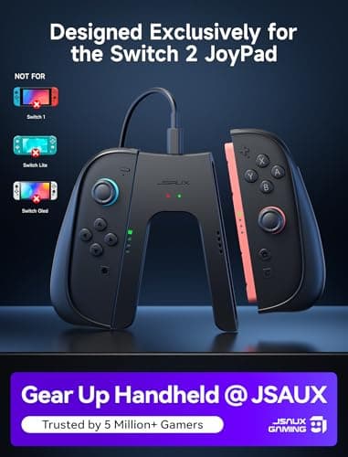 JSAUX Non-Slip Ergonomic Charging Grip for Switch 2 JoyPads — view 3