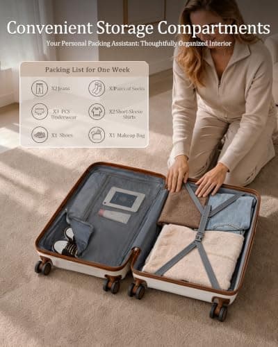 Kono Medium Suitcase 24 Inch, Durable Checked Luggage for Holiday Travel — view 2