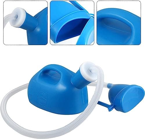 BAZAC Portable Toilet 1pc Camping Blue Firm Large Potty and Spill Tube Emergency Urine Practical Unisex Pot Urinal Portable Thick Travel Wheelchair Lid Pee Proof Car Women with Travel Container — view 5