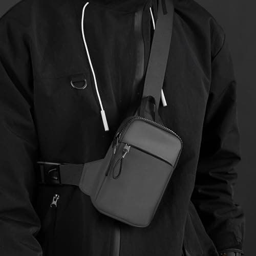 JOVIA Men's Chest Bag - Lightweight, Anti-Theft Shoulder Bag for Hiking, Camping, Travel, and Outdoor Sports - Small Crossbody Bag with Hidden Pocket for Men & Women (Grey) — view 2