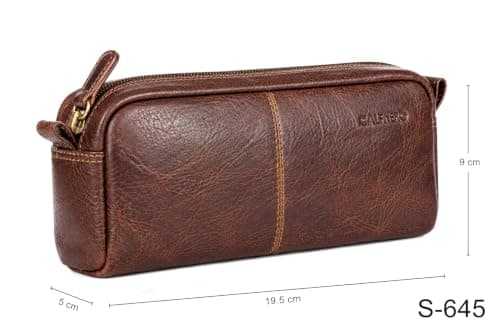 Calfnero Genuine Leather Toiletry Bag for Men & Women | Premium Leather Travel-Pouch | Toiletry Organizer | Cosmetic & Shaving Kit Bag | Unisex Travel Dopp Kit — view 4