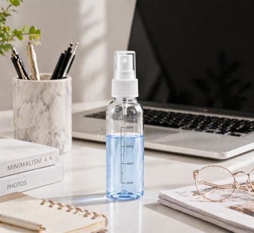 Spray Bottle 5 Pack Clear Travel Spray Bottles Empty – 3.4oz 100ML Fine Mist Refillable Liquid Container Leakproof Plastic Small Spray Bottle for Perfume, Toner, Alcohol, Skincare, Cleaning,Gardening — view 6