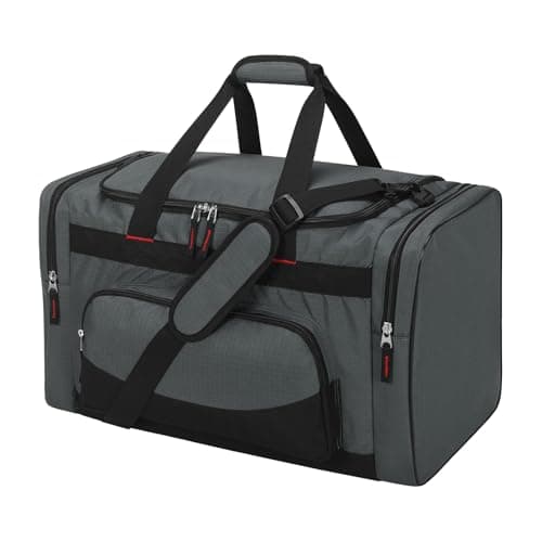 55L Large Sports Holdall Bags for Men, 22 Inch Gym Duffle Bag with Multi Pockets, Travel Fitness Weekend Overnight Bag - Dark Grey