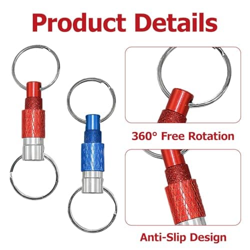 ZhouLinMou Quick Release Keychain, Detachable Pull-Apart Key Rings with Magnetic Lock - Heavy Duty Aluminum Alloy Key Organizer for Car Keys, Bags, Belts & EDC Accessories — view 3