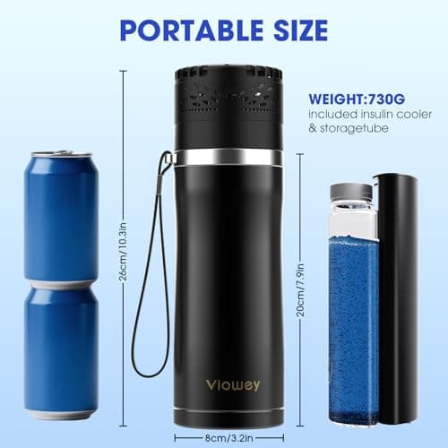 Electric Insulin Cooler Travel Case TSA Approved, Portable Insulin Refrigerator with USB Charger & Biogel, 2-8°C Precise Temp Control Medication Cooler, Diabetes Travel Case for Insulin & EpiPens — view 4