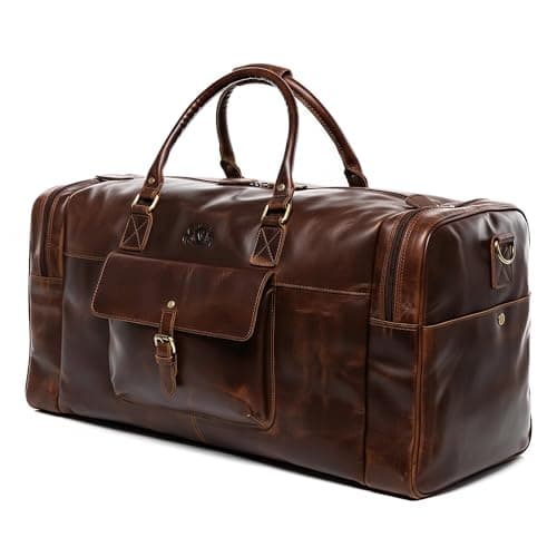 SID & VAIN Travel Bag Holdall Yale Large Duffel Bag Real Leather Show Compartment Weekender Duffle Leather Bag Men Bag