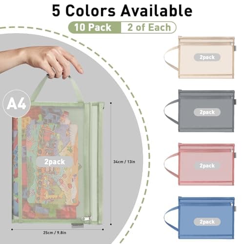 10 PCS 𝐓𝐨𝐲 Storage Bags with Zipper, Colored Mesh Double-Layer Storage — view 2