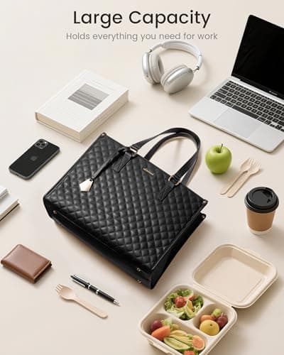 LOVEVOOK Laptop Work Bags for Women with Insulated Lunch Compartment — view 3