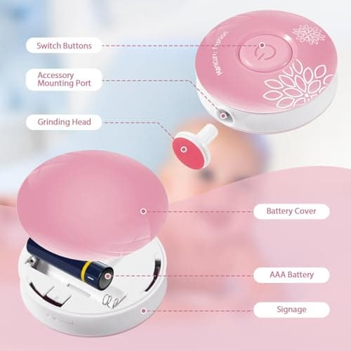 Blendura Baby Nail File, Electric Nail Clippers, Gentle Baby Nail Trimmer with 6 Grinding Heads, Suitable for Newborn Toddler and Adults, Low Noise — view 2