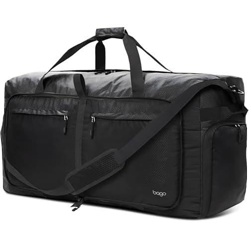 Bago 40L 60L 80L 100L 120L 140L Duffel Bags for Traveling – Durable Lightweight Waterproof Foldable Duffle Bag for Travel with Shoe Compartment, Packable Collapsible Overnight Bag for Men & Women, All