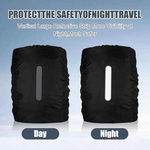 WSHuayee Waterproof Backpack Rain Cover with Reflective Strip, 35L-40L Dustproof & Abrasion-Resistant Bag Cover, Rucksack Raincover for Outdoor, Hiking, Camping, Traveling, Cycling (Black,30L-40L) — view 4