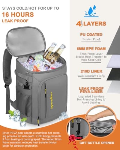Capolo Cooler Backpack Insulated Leak Proof for Women Men Soft Cooler Bag — view 5