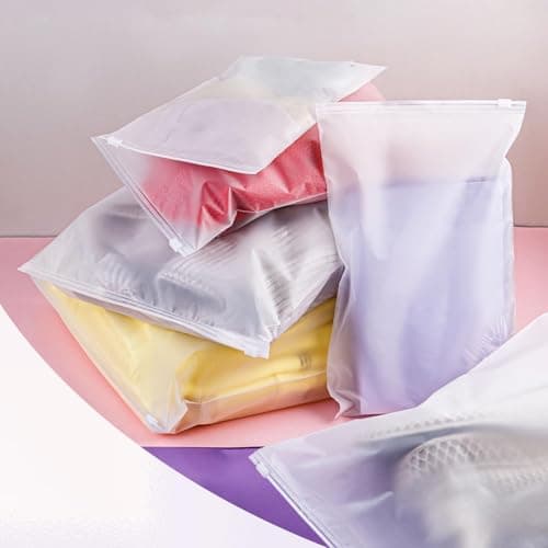Reusable Zip Lock Bags 34pcs - 5 Size Plastic Travel Organiser Pouches, Frosted Waterproof Storage for Clothes, Shoes, Cosmetics, Suitcase - No Holes Hospital Bag — view 5