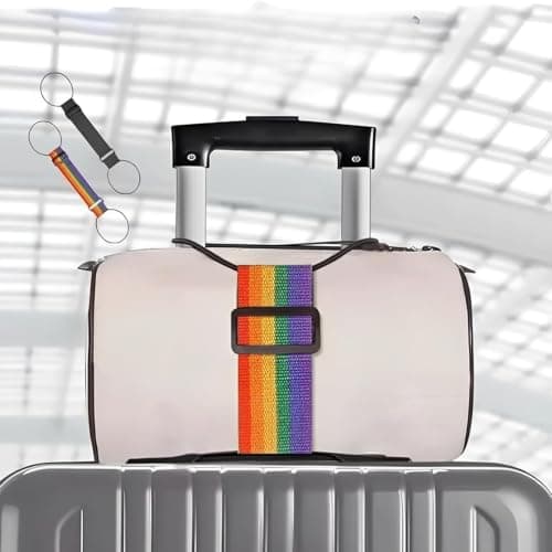 4 Pack Multi Use Strong Adjustable Luggage Connector Straps, Multiple Suitcases During Transit, Attach Backpacks to Rolling Luggage for Movement, Quickly Identify Luggage on Conveyor Belts — view 3