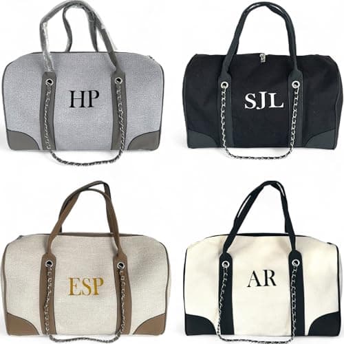 Personalised Duffel Bag with Initials – Custom Travel Holdall for Men or Women, Customised Gym Bag, Weekend Overnight Bag, Sports Bag, Monogrammed Luggage, Gift for Him or Her