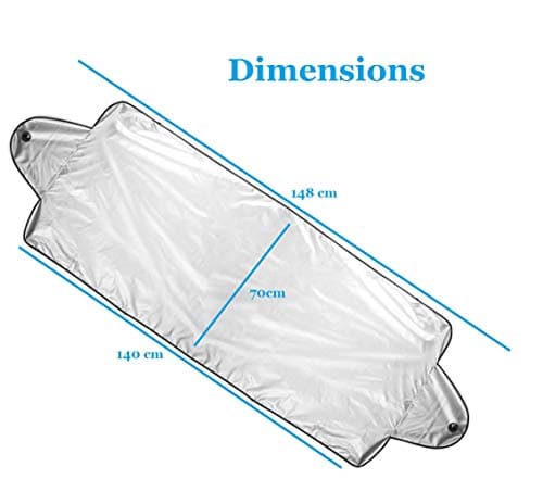 eBuyGB Car Windscreen Frost, Ice & Snow Cover with Lightweight Portable Carry Case All Weather Waterproof Windshield Sun Protector (150cm × 70cm),Silver — view 4