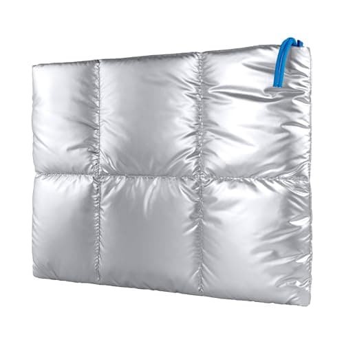 BAAGOAZ 15-16 Inch Puffy Laptop Sleeve Quilted Metallic Silver MacBook Case