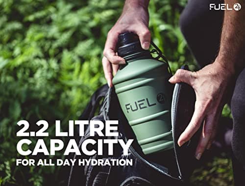 Fuel24 Stainless Steel Jug - 1.3 or 2.2 Litre Water Bottle - Extra Strong, BPA Free, Leak Proof - Large Gym Sports Bottle, 1.3L, 2.2L, Metal Bottle - Colour Options — view 5