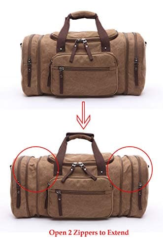 Duffle Bag, Unisex Canvas Holdall, Large Travel Duffles Travel Carry On Duffle Bags Overnight Weekend Weekender Bag Travel Tote for Men and Women Green — view 4