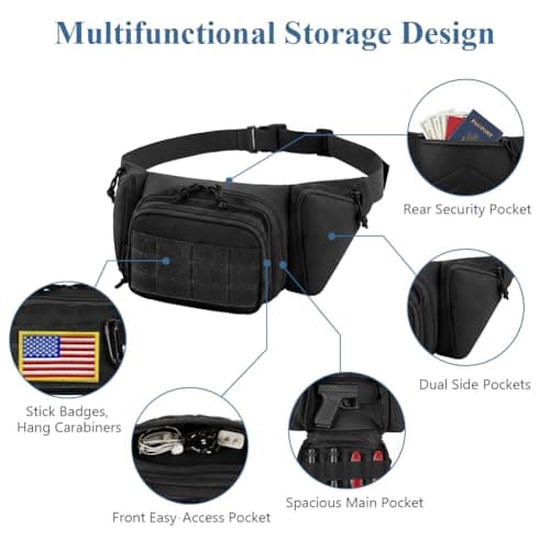 Adiwo Bumbag Waist Bag, Tactical Waist Bag with Multi-Pockets — view 5