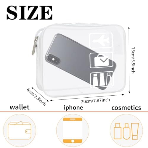 Parsuko 2 PCS Clear Toiletries Bag, TSA Approved, Waterproof, White — view 6