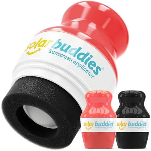 Solar Buddies Sunscreen Applicator - Full Red & Black Duo - BPA-Free Refillable Roll on Sponge Sunscreen,Suncream & Lotion Applicator For Kids,Adults & Families-Holds 3.4fl oz,Perfect Size for Travel