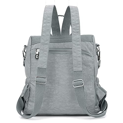 Estwell Women Backpack Ladies Rucksack Handbag Anti-theft Waterproof Nylon School Bag Travel Casual Daypack Fashion Shoulder Bag, Grey — view 2