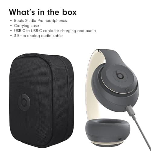 Beats Studio Pro – Wireless Bluetooth Noise Cancelling Headphones, Personalised Spatial Audio, USBC Lossless Audio, Apple & Android Compatibility, Up to 40 Hours Battery Life – Sand Grey — view 5