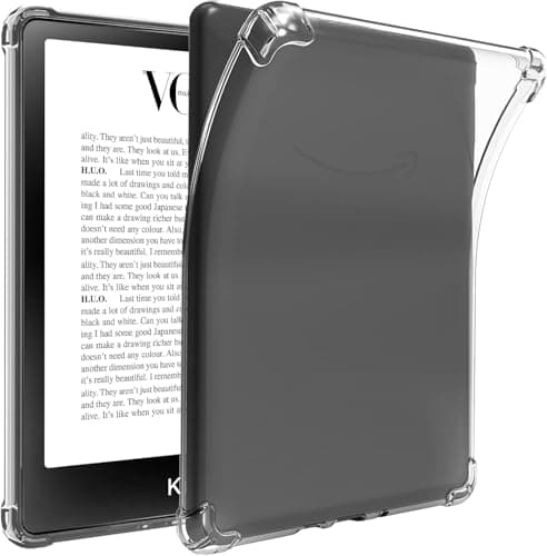 VOVIPO Clear Case for 6.8" Kindle Paperwhite(11th Generation-2021) and 6.8 inch Kindle Paperwhite Signature Edition, Ultra Soft Flexible Transparent TPU Skin Bumper Back Cover Reinforced Corners