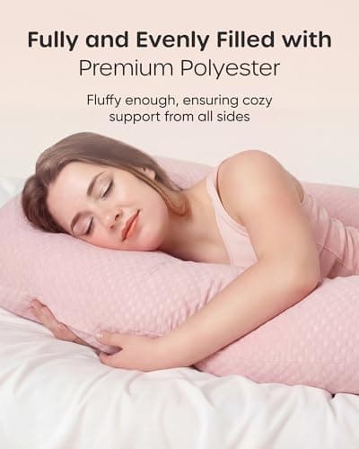 Nuliie Pregnancy Pillow for Sleeping, U Shaped (Breathable Light Pink) — view 3