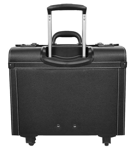 Four Wheeled Pilot Case Faux Leather Lightweight Cabin Bag Commander (Black) — view 2