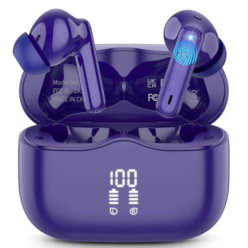 Wireless Earbuds Bluetooth 5.4 with HiFi Stereo Bass, 40H In‑Ear Earphones