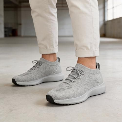 Puweco Trainers Men Running Shoes Sports Sneakers Light Grey — view 2