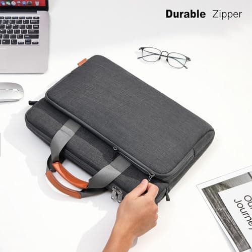 bagasin 15 15.6 16 inch Laptop Computer PC Shoulder Bag Carrying Case, Water-Repellent Fabric Briefcase, Lightweight Toploader, Business Casual or School — view 3