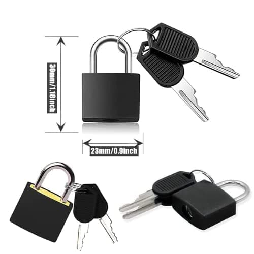 2 Pcs Luggage Locks Suitcase Padlocks Suitcase Locks with Keys, Brass Mini — view 2