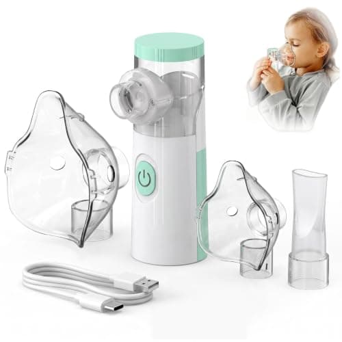 Silent Nebuliser for Adults & Kids with 2 Masks, Portable Home Travel