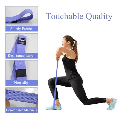 CEILIWEN Resistance Bands Set of 3, Long Fabric Resistance Bands with 3 Resistance Levels for Full Body Workout, Pull up Loop Bands for Women/Men Strength Training, Yoga, Pilate, Fitness — view 3