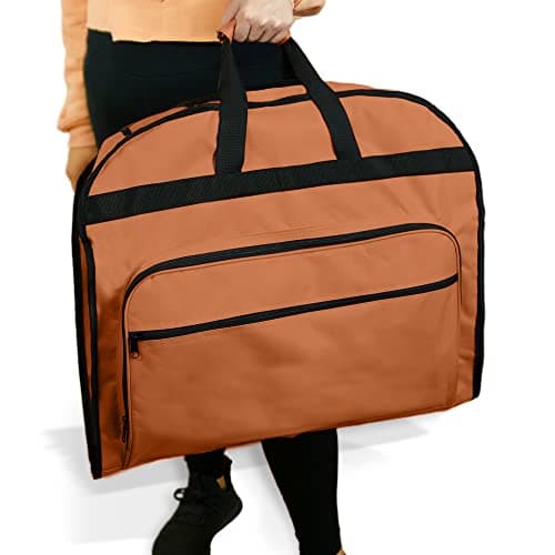 DALIX 39" Garment Bag Cover for Suits and Dresses Clothing Foldable w Pockets, Orange, OneSize, Soft — view 6