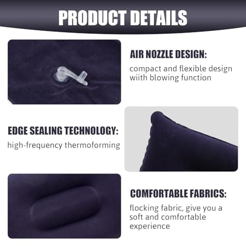 Inflatable Pillows for Camping Travel 2pcs Portable Small Air Pillow — view 2